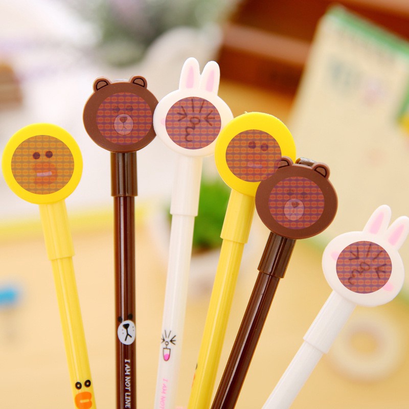 Pulpen Gel Karakter L!NE Cute Character BEBEK/BERUANG/KELINCI - LPM Shop