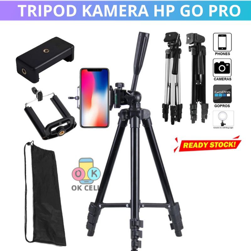 COD - Tripod Handphone Kamera Hp GO Pro - Tripod Hp Standing Free Holder U Premium