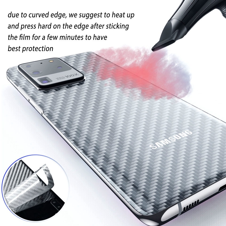 3PCS Samsung Galaxy A51 A71 S20 Ulta S10 Lite Note 10 Lite Carbon Fiber Back Sticker Protective Back Film BY