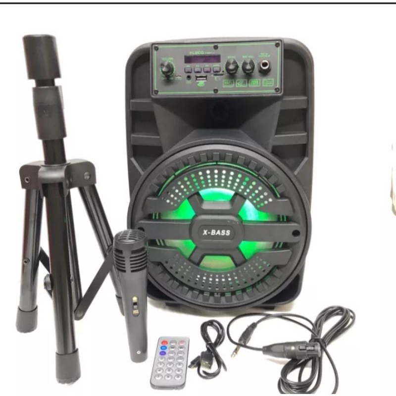 SPEAKER BLUETOOTH KARAOKE F-8805/F-8863/F-8807/F-8808 LED UKURAN BESAR 8.5 INCHI X-BASS, ada BONUS T