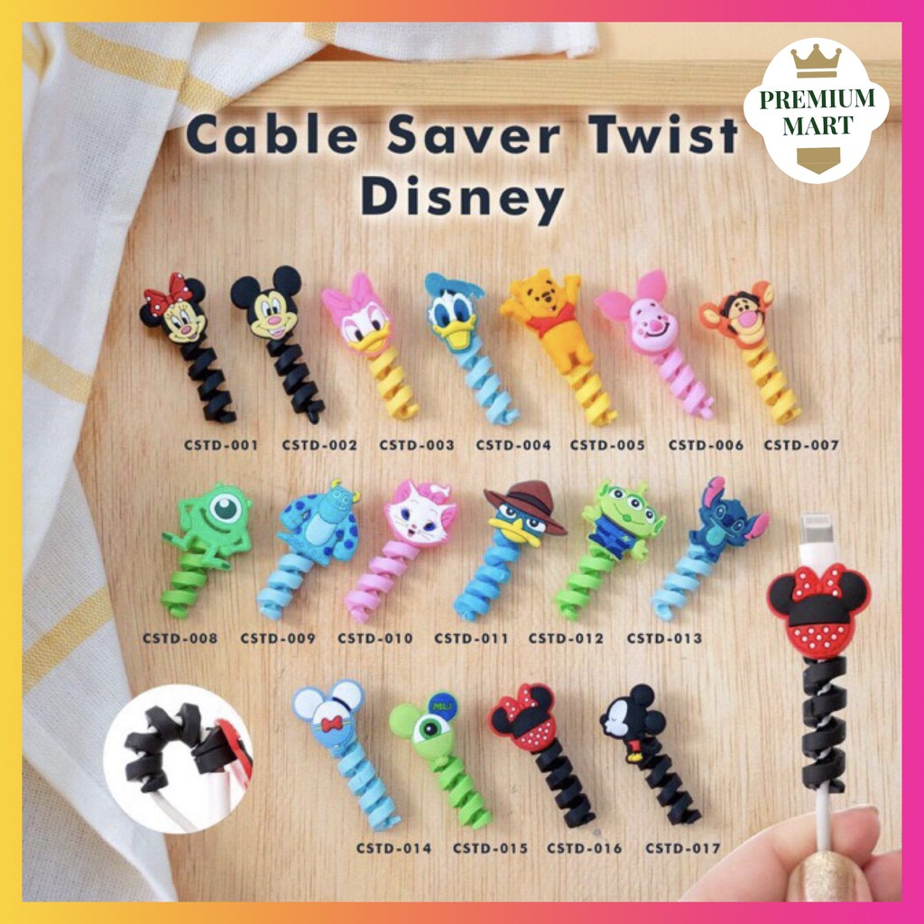 Cable Saver Spiral/ Twist Cable Protector/ Pelindung Ujung Kabel Android Apple - DISNEY