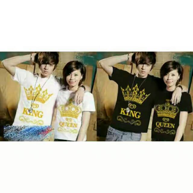 Kaos Couple King Queen Crown