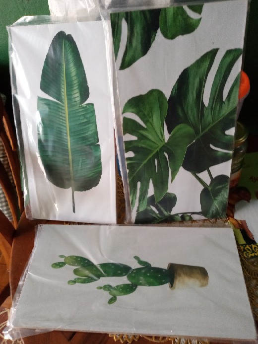 Poster Kayu Hiasan Dinding Tanaman Bunga Abstrak Dekorasi Rumah Cafe Vintage