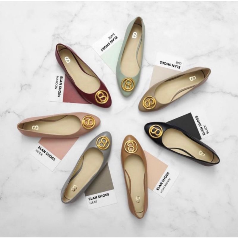 The Elan shoes button scarves black