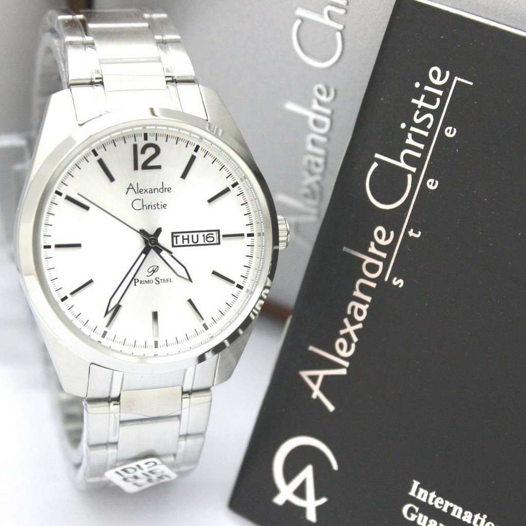 Jam tangan alexandre Christie  AC 1012  ME pria original  stainless steel silver