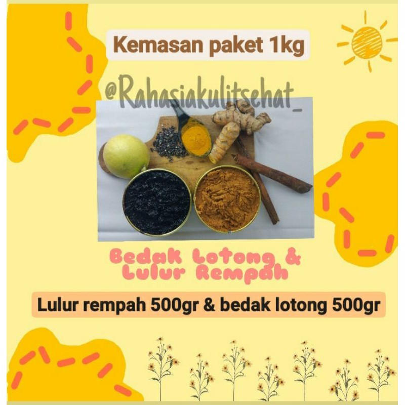 [1kg]Paket lulur rempah dan bedak lotong murah/lulur dan scrub pemutih badan/pemutih badan dan wajah