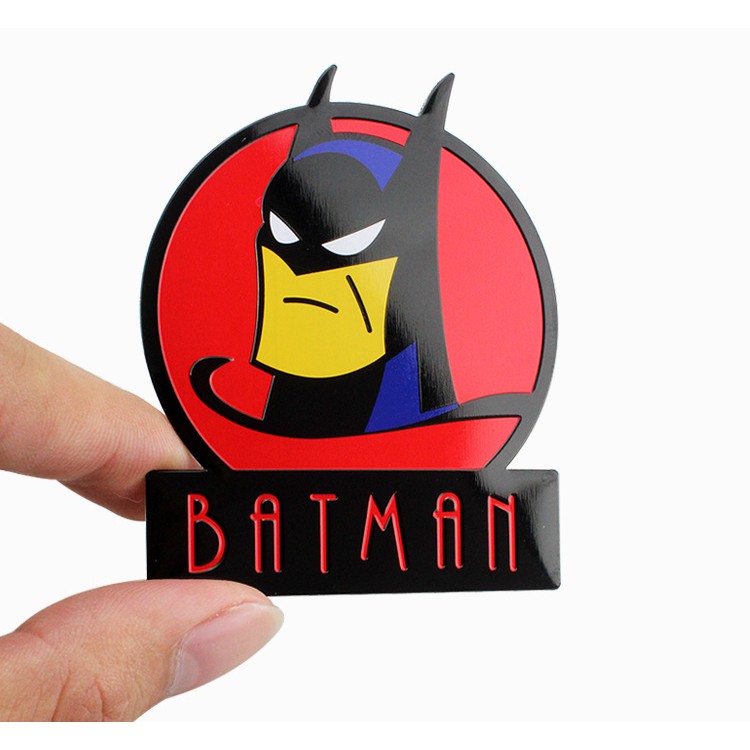 1pc Stiker Emblem Logo Batman 3d Bahan Metal Untuk Mobil / Truk / Motor