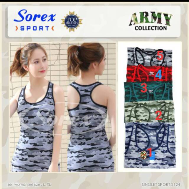 Sorex sport tshirt army collection 2124 all size kaos olah raga