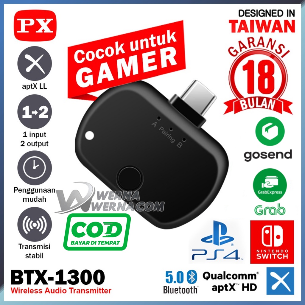 PX bluetooth transmitter Audio USB Type C 5.0 HD Stereo PX-BTX 1300