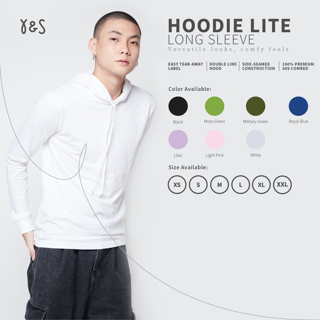 YARN &amp; SPINDLE Kaos Hoodie Lite Longsleeve 30s