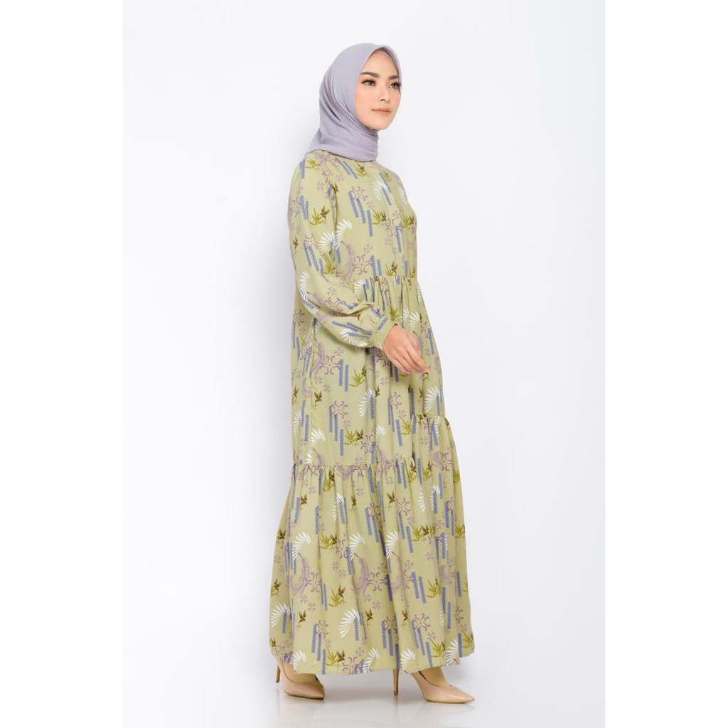 Terbaru Zm Zaskia Mecca - Farra Olive Dress - Edisi Cendrawasih - L