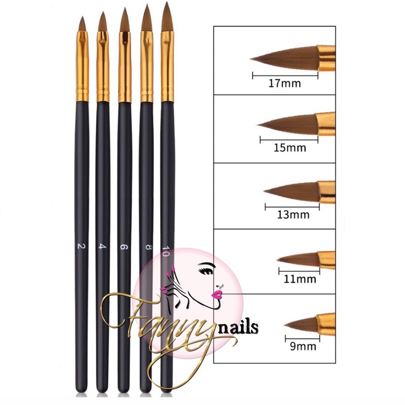 Acrylic brush akrelik akrilik extension 3d flower brush kuas ekstension 5 set