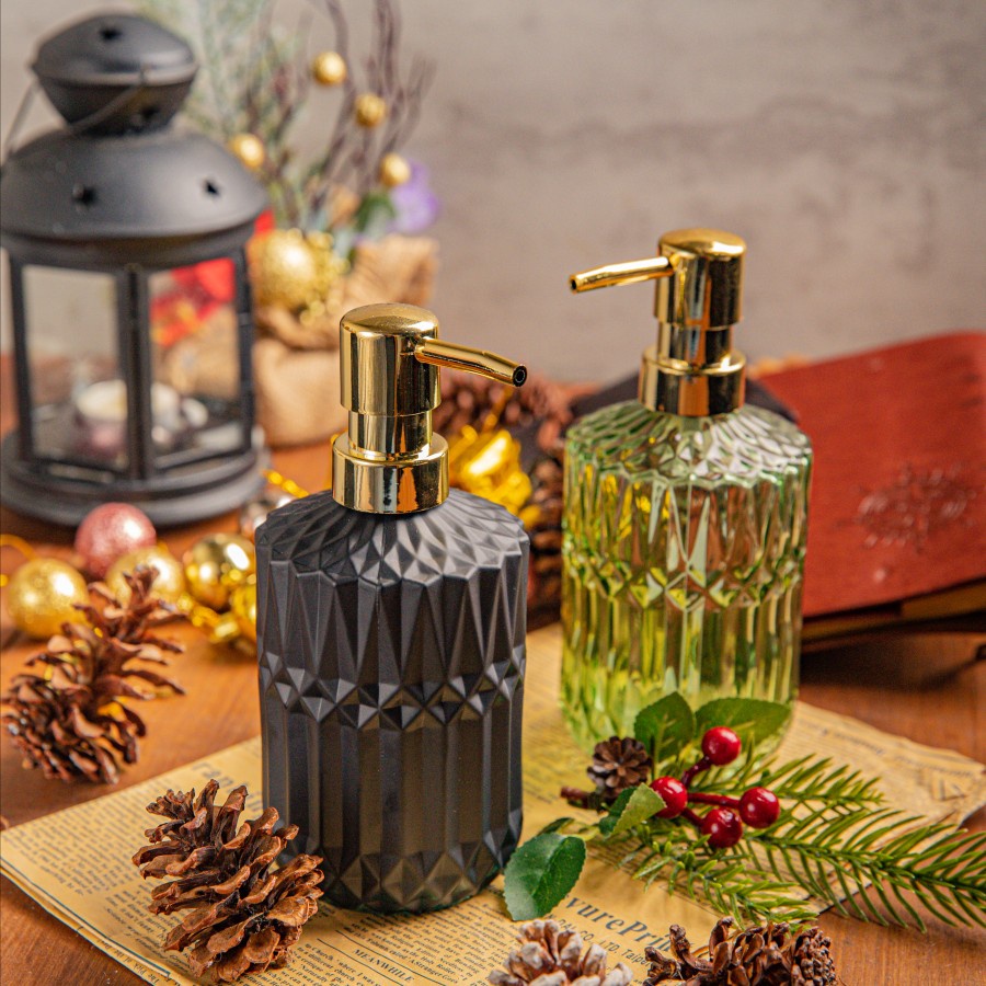 Tempat Sabun Cair Elegant Keramik Dispenser Sabun Shampo Kamar Mandi Wastafel Aesthetic Glass Soap D