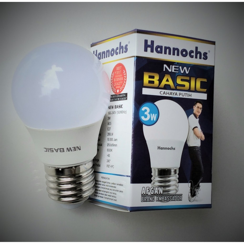 Bola Lampu Led Basic Hannochs 3 Watt Terang Bergaransi