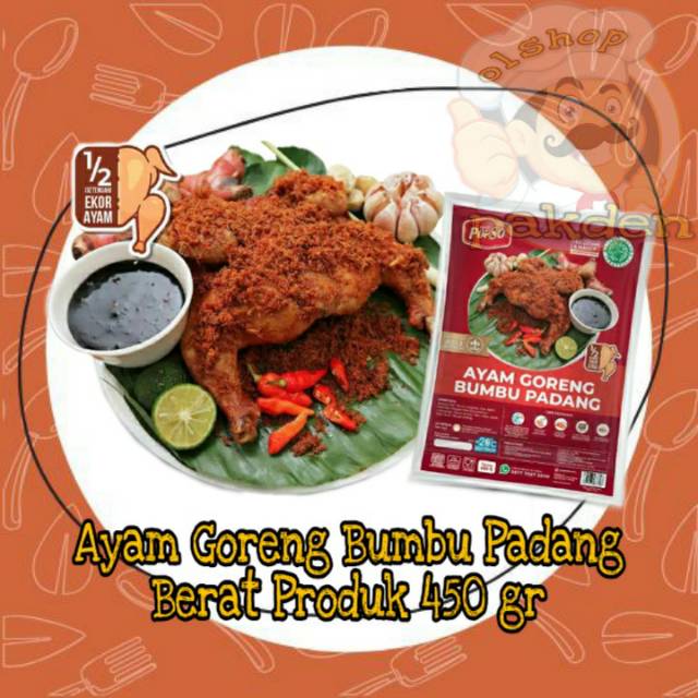 

AYAM GORENG BUMBU PADANG ½EKOR / POPSO / LAUKPAUK / OLSHOPPAKDEN