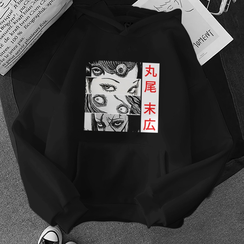 JAKET HOODIE HORROR JUNJI ITO  JAKET UNIK JAKET DISTRO HOODIE ANIME JAKET ANIME UZUMAKI