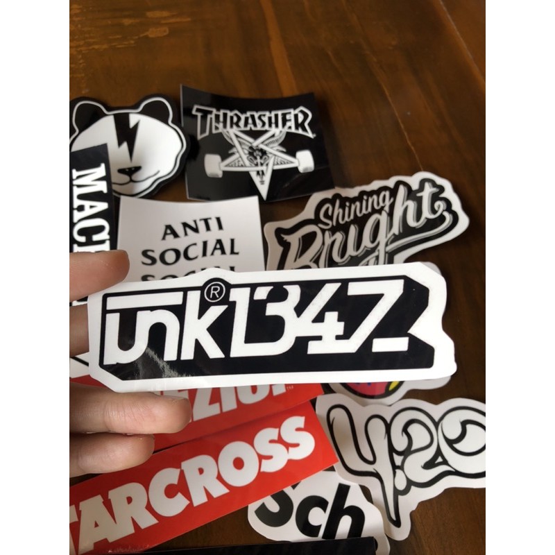 sticker stiker distro brand 420 anti social trasher laptop tumbler wadezig