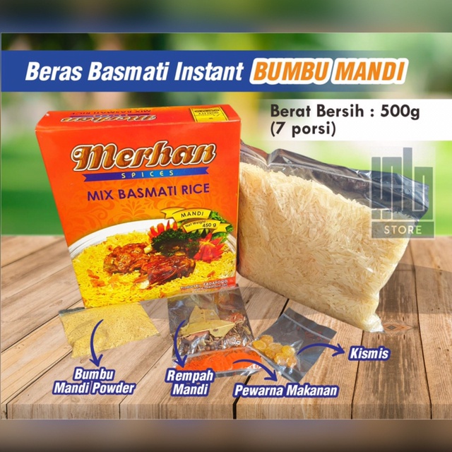 

gr011ttr Paket Nasi Mandhi Mandi Beras Basmati Bumbu Kering Merhan Sv012Ss