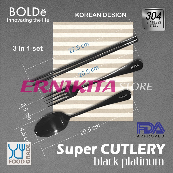 BOLDe SUPER CUTLERY PLATINUM SERIES - Sendok Garpu Set Platinum