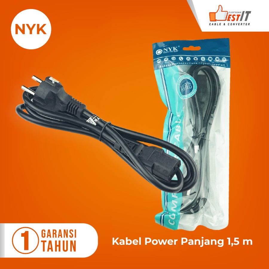 Kabel Power PC Komputer 1.5 Meter NYK /Kabel Power Monitor Original NYK