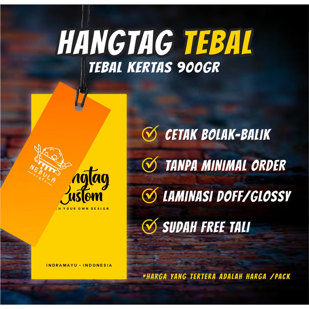 

Hang Tag Tebal Custom / Hangtag Tebal Premium / Hangtag Kaos