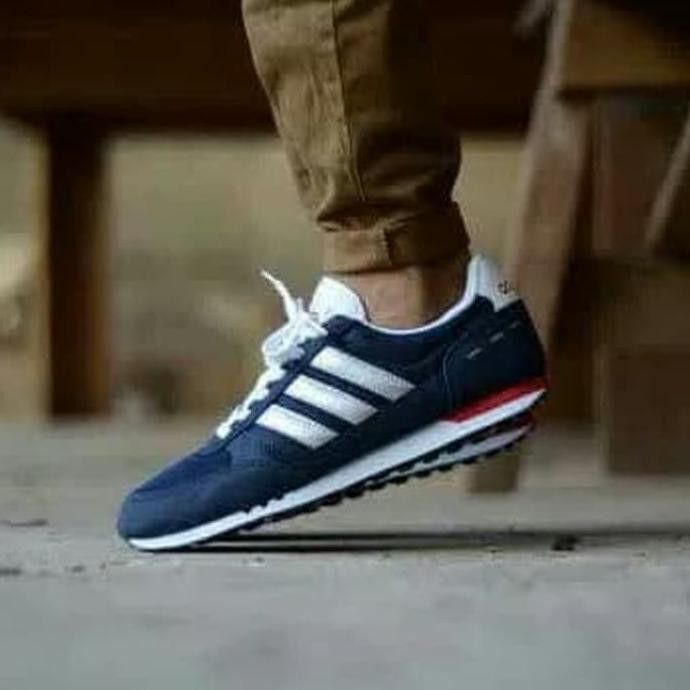 Fashion Way Sepatu Casual Sneakers Adidas Vs Jog (Aw4703) Jaminan Original In Box - Navy