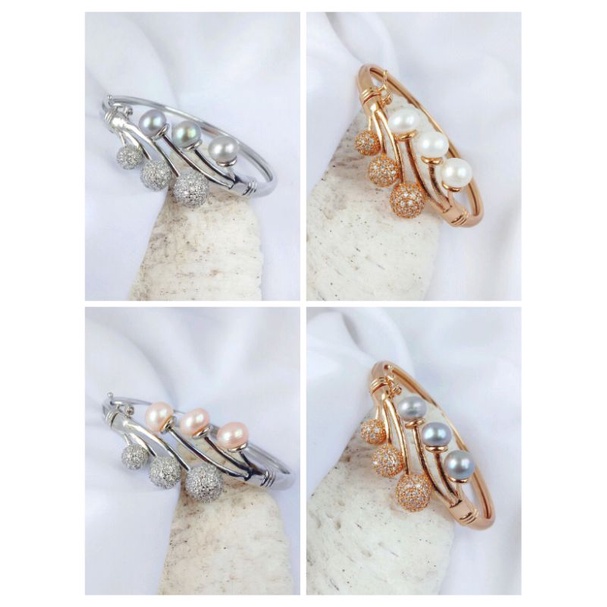 Gelang lapis emas mutiara air tawar asli lombok Gelang mutiara asli Gelang lapis emas Aksesoris muti