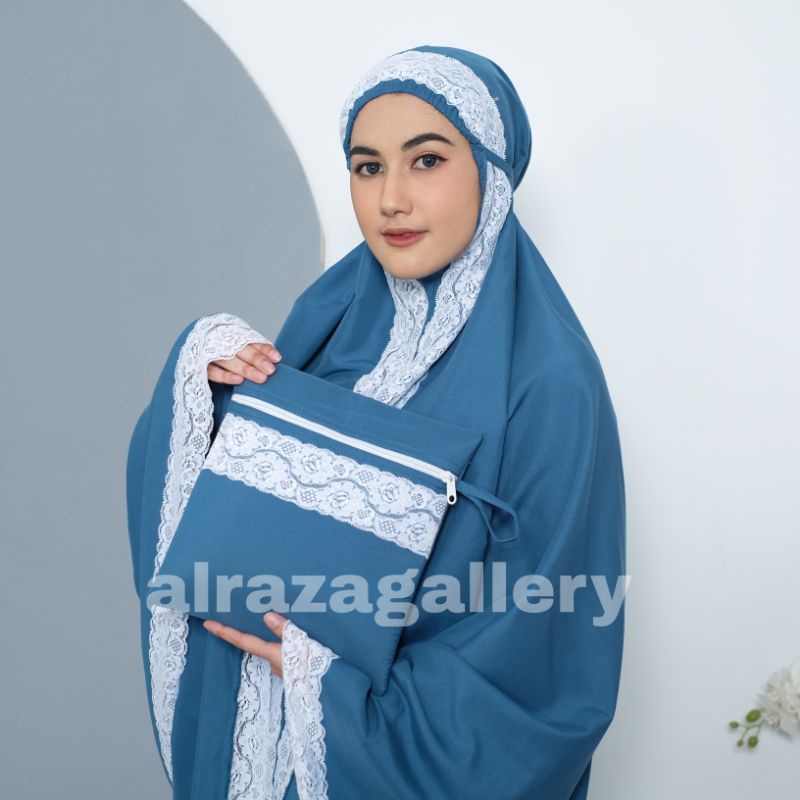 Mukena Katun Dewasa 2in1 Renda Brukat Dzafira