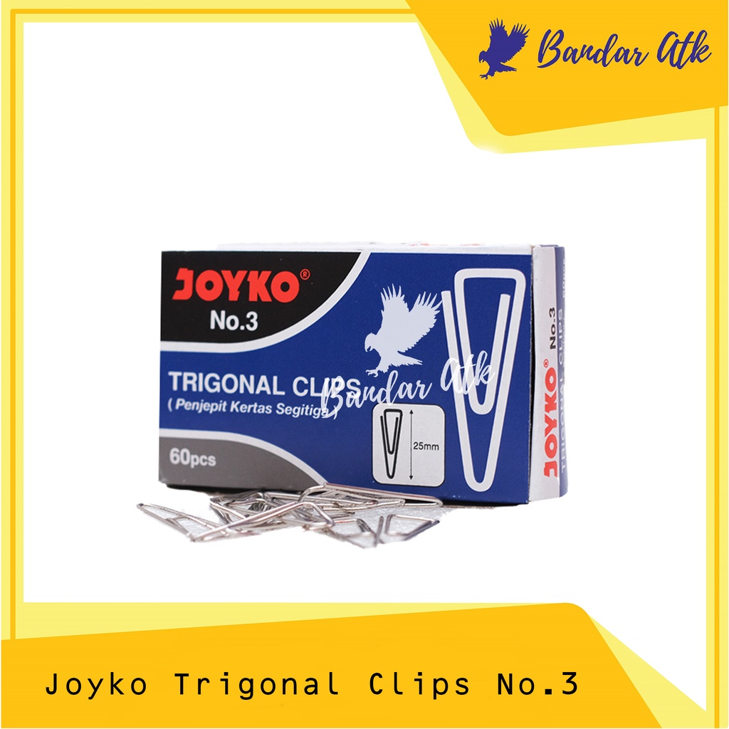 

Paper Clip No 3 Trigonal Clips Penjepit Kertas Joyko Kecil [1 PACK]