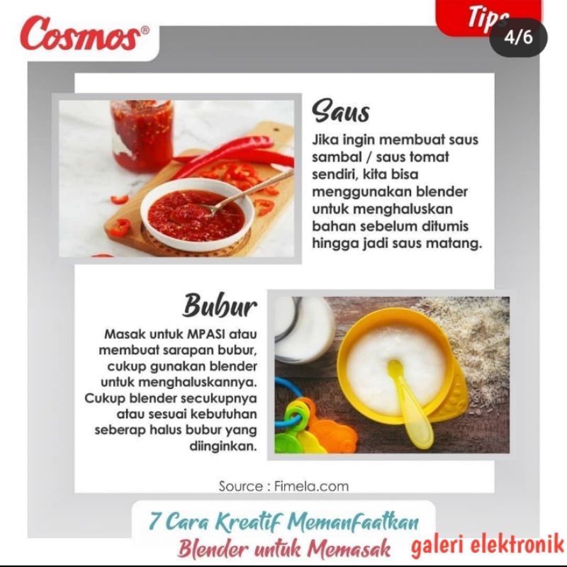 Blender Cosmos CB 282 G KACA,GELAS 3IN1 2LITER