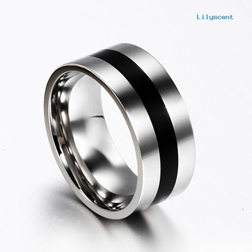 Ls Cincin Stainless Steel Simple Untuk Pria / Wanita