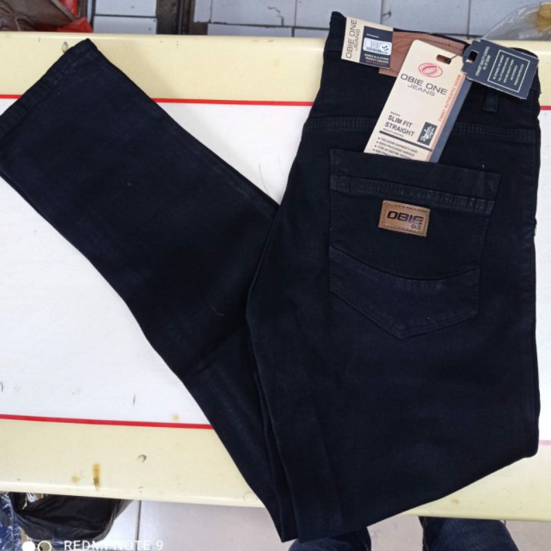 Celana pensil jeans pria hitam /celana  slimfit softjeans pria