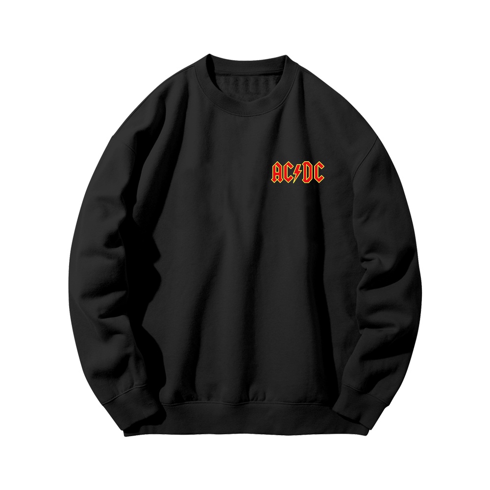 CREWNECK BAND ACDC | SWEATER PRIA WANITA DISTRO MUSIK ROCK METAL AC DC OVERSIZE