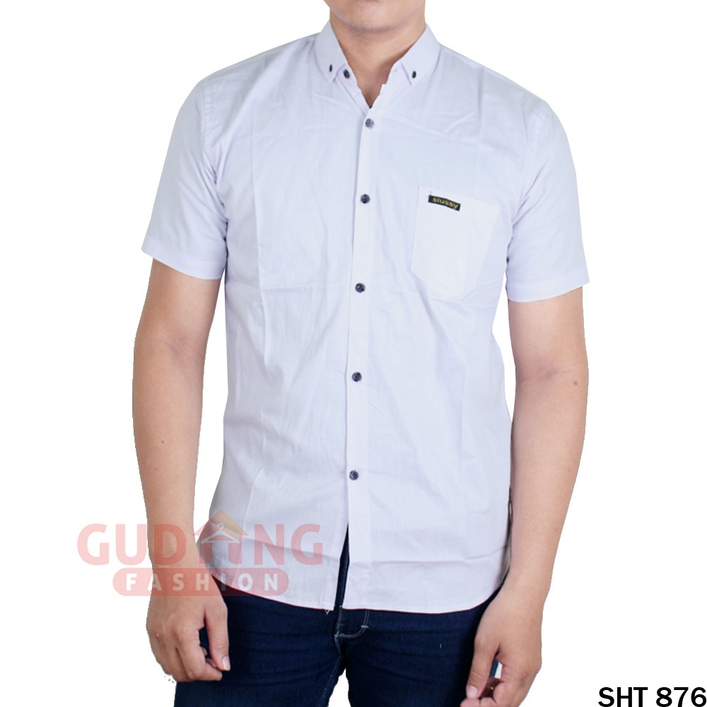 Kemeja Pria Lengan Pendek Oxford Polos - SHT 876