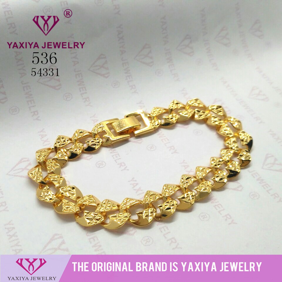 

Gelang rantai plat polos perhiasan imitasi lapis emas 536