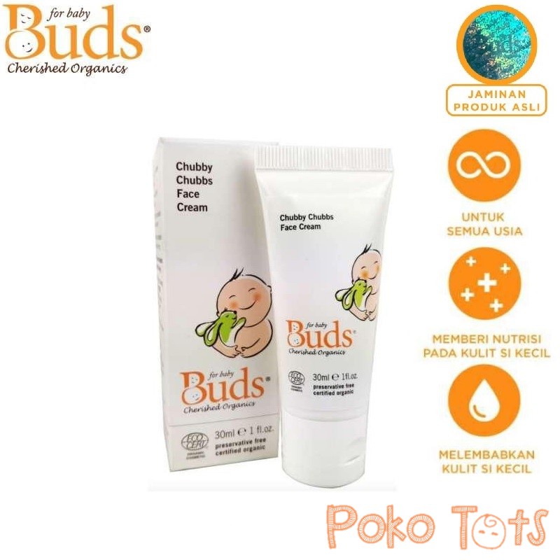 Buds Organics Chubby Chubbs Face Cream 30ml Krim Wajah Bayi Organik BCO Cherished Organic WHS