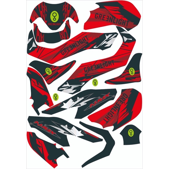 sticker / striping Decal YAMAHA NMAX merah hitam