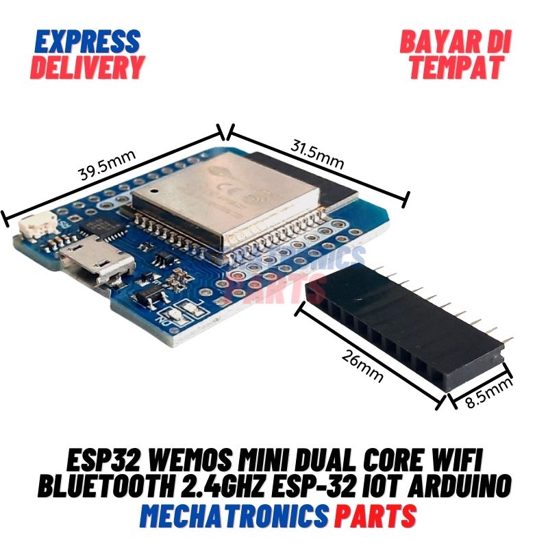 ESP32 Wemos Mini Dual Core Wifi Bluetooth 2.4GHz ESP-32 IoT Arduino