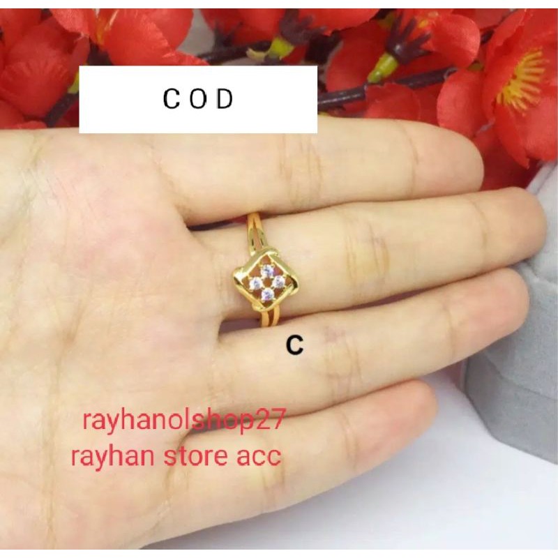 CINCIN XUPING SILANG JARING LAPIS EMAS Gold Zircon BB234
