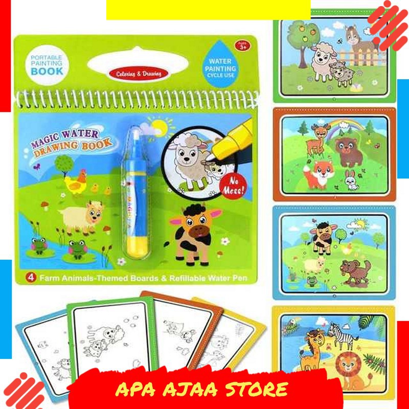 Hot Promo ! COOLPLAY Buku Mewarnai Cat Air Anak Magic Water Book - Gift-2358-1