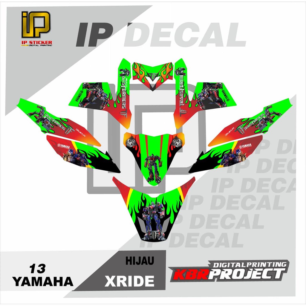 DECAL X-RIDE STICKER VARIASI MOTIF GRAFIS DECAL MOTOR YAMAHA X-RIDE 13 CUSTOM BEBAS BISA