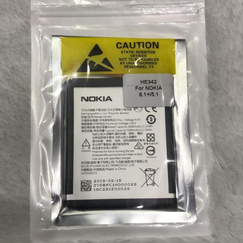 Battery baterai batre Nokia 6.1 plus/Nokia 5.1 HE342 Original 100%