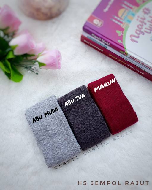 Handsock Manset Jempol Rajut Wanita Muslimah Bahan Premium Panjang 30-35 cm Polos Murah