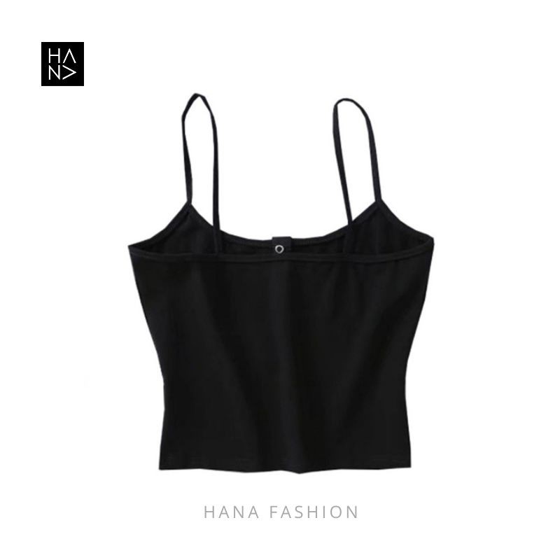 HanaFashion  JKT - Evelyn Button Tank Crop Top Atasan Wanita  - TT053