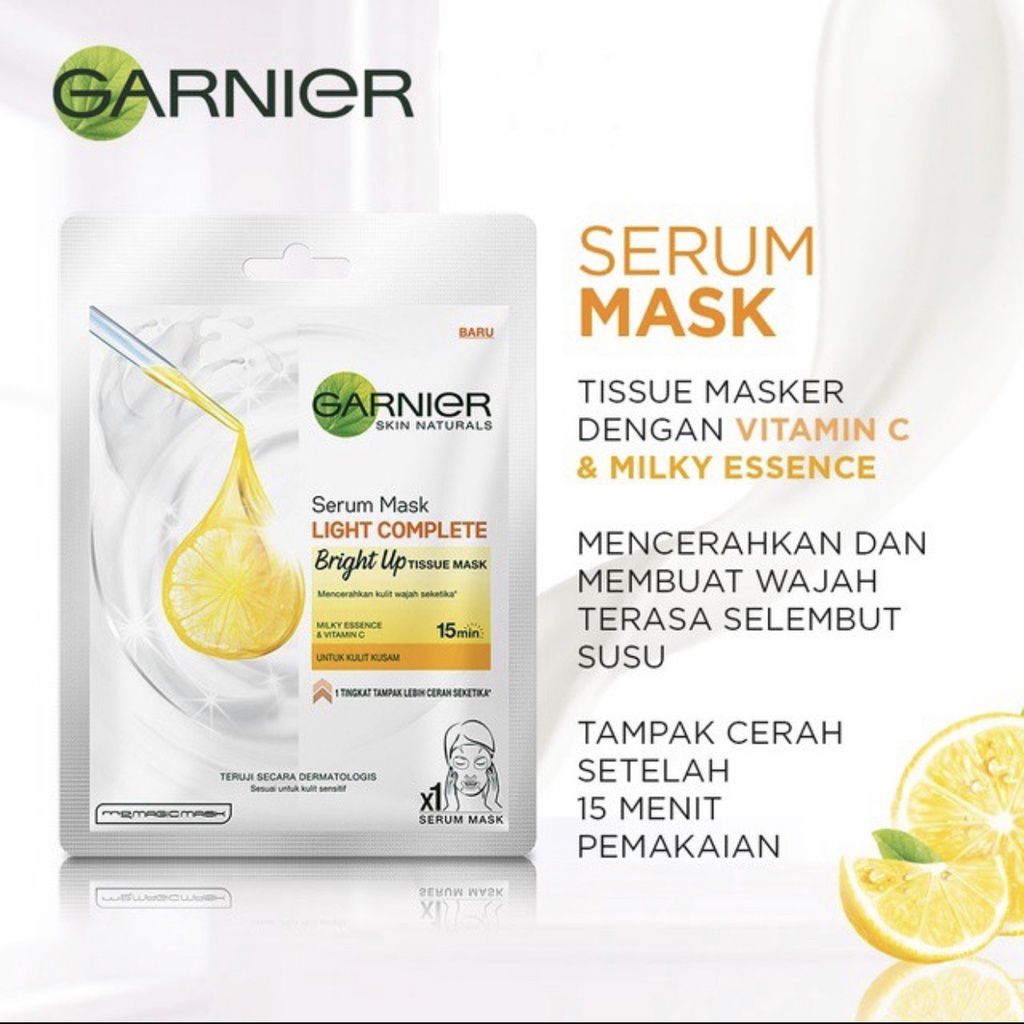 GARNIER Sheets Mask Serum / Hydra Bomb / Bright Up Masker Wajah