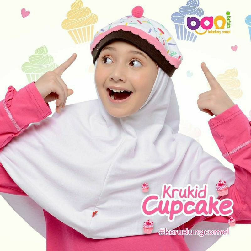 KERUDUNG ANAK KRUKID CHALYA BANI BATUTA CUP CAKE