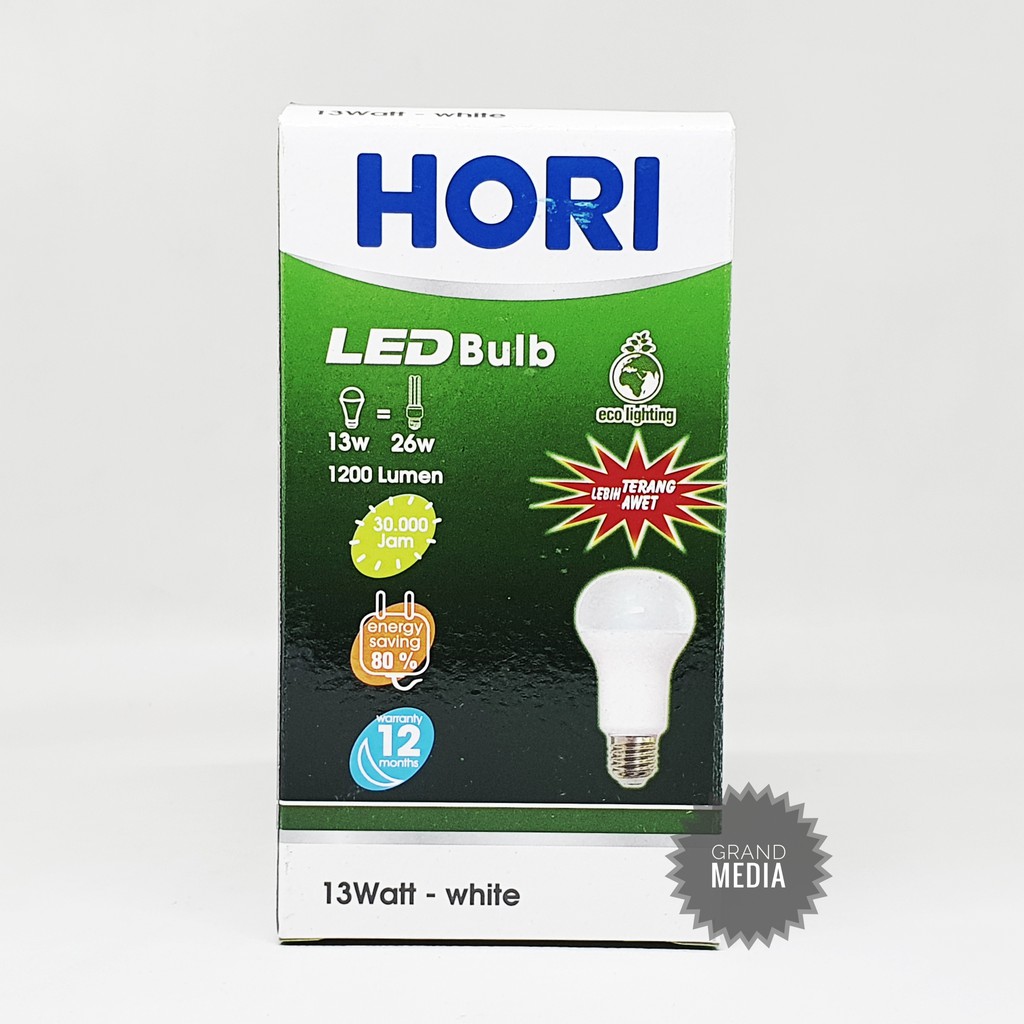[GRAND MEDIA] LAMPU LED HORI 13 WATT PUTIH