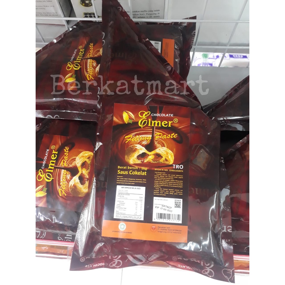 Elmer Chocolate Filling Paste 1kg Selai Cokelat saus coklat