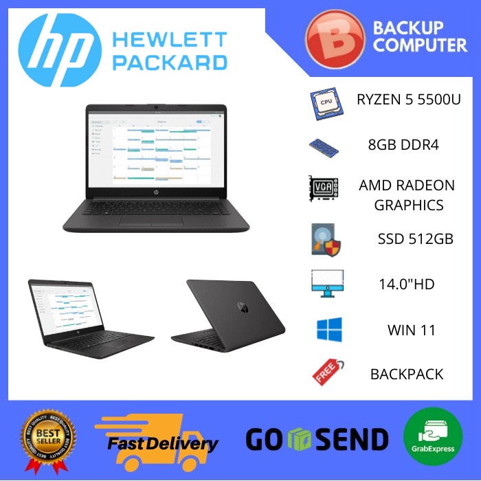LAPTOP HP 245 G8 61G62PA Ryzen 5 5500U 8GB 512GB SSD 14"HD Win 11