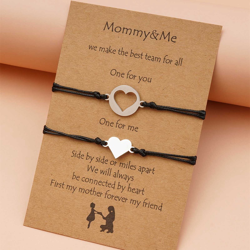 Mom And Daughter Bracelets, Mommy And Me Heart Butterfly Matching Wish Bracelets Daughter Gift For Mother's Day Gift